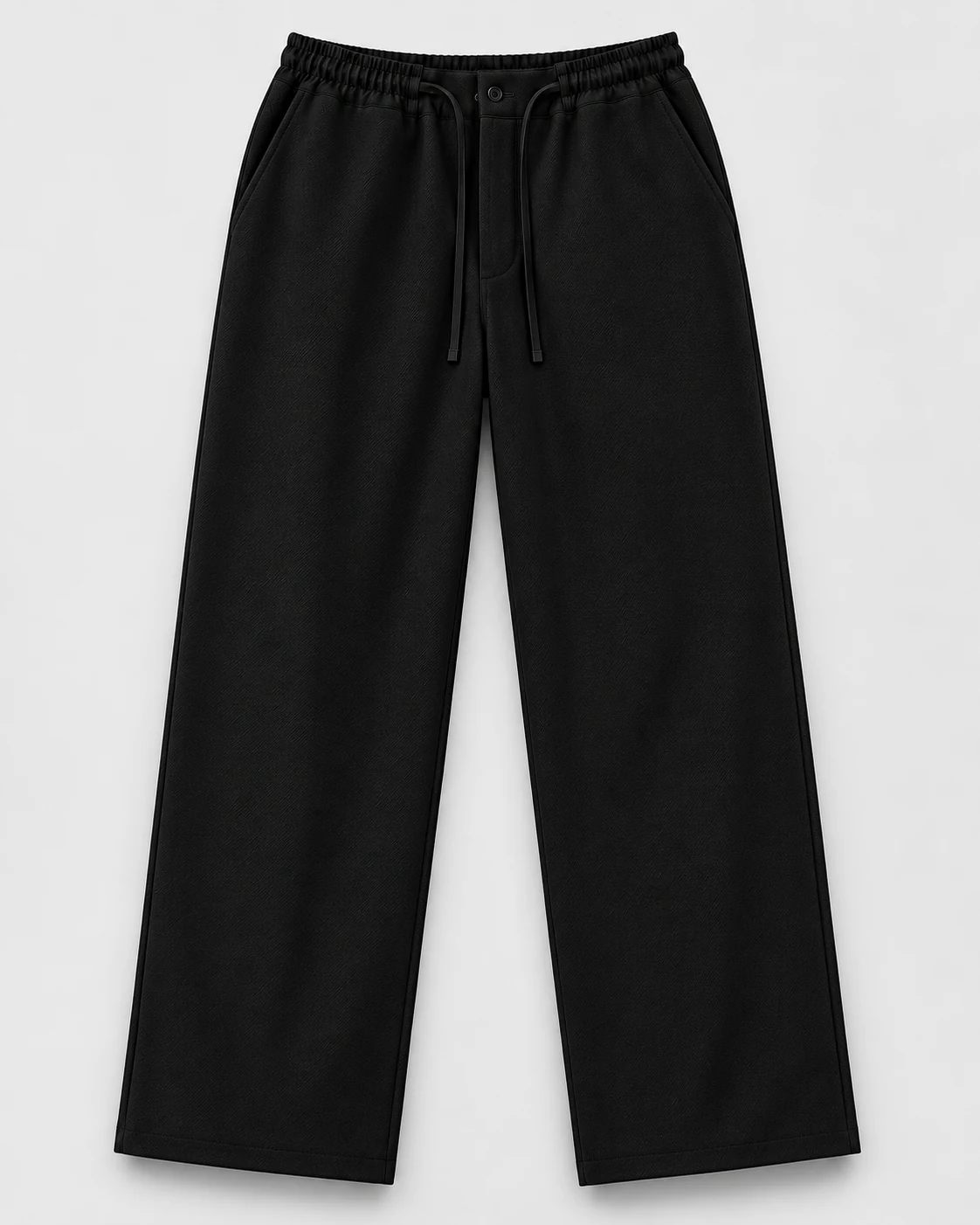 INSTINCT Linen Relaxed Pants – Black waistband and fabric detail