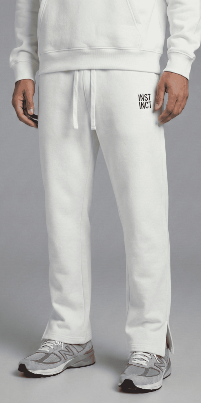 white Unisex Instinct SIGNATURE Sweatpants with models