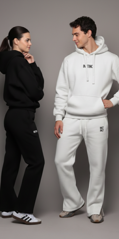 white Unisex Instinct SIGNATURE Sweatpants with models