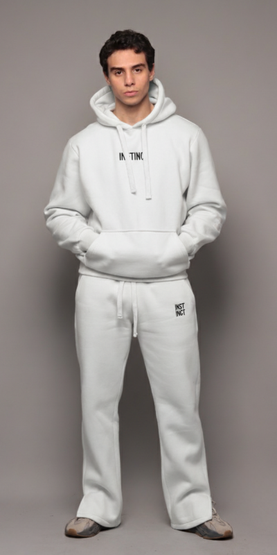 white Unisex Instinct SIGNATURE Sweatpants with models