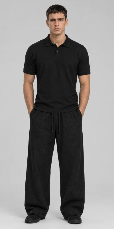 INSTINCT Linen Relaxed Pants – Black lifestyle